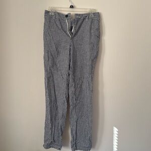 Uniqlo Blue & White Cotton/Linen Pants